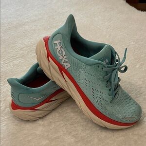 HOKA Women’s CLIFTON 8 In Aquarelle/Eggshell Blue Size 7.5B
